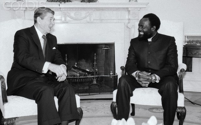 Jonas Savimbi meets Ronald Reagan